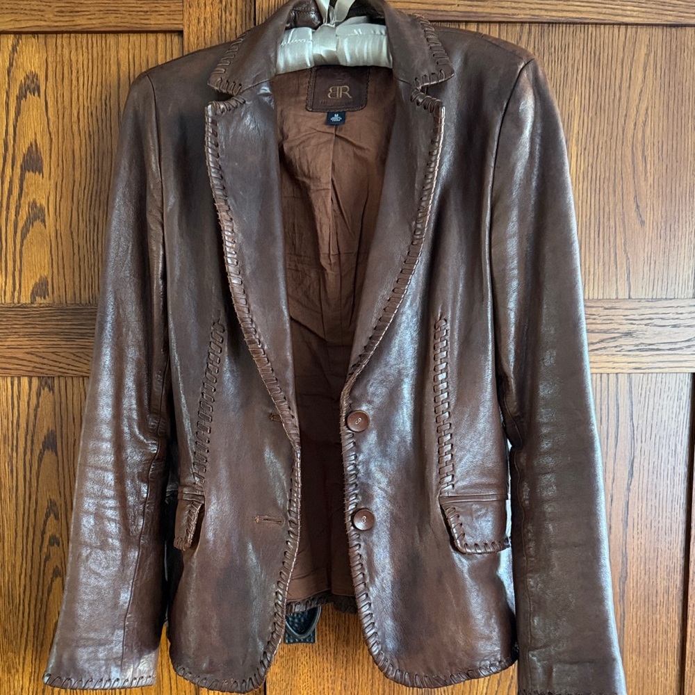 Vintage Beautiful Butter Soft Banana Republic Brown Leather Jacket Sz. M